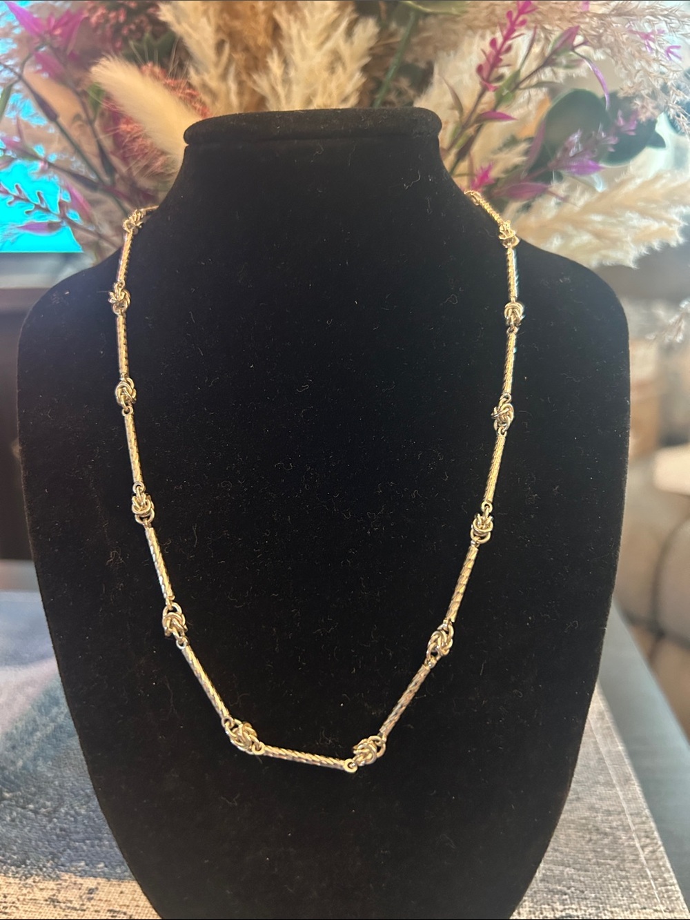Sterling Silver Knot Link Necklace